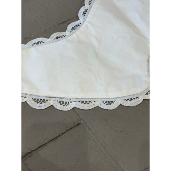 Christmas Battenberg Lace Stocking White Embroidered Victorian Old World Style - Picture 11 of 11